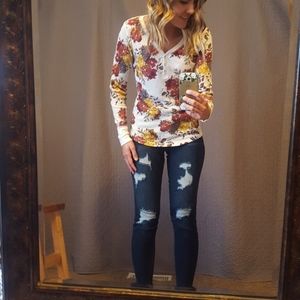Floral long sleeve shirt